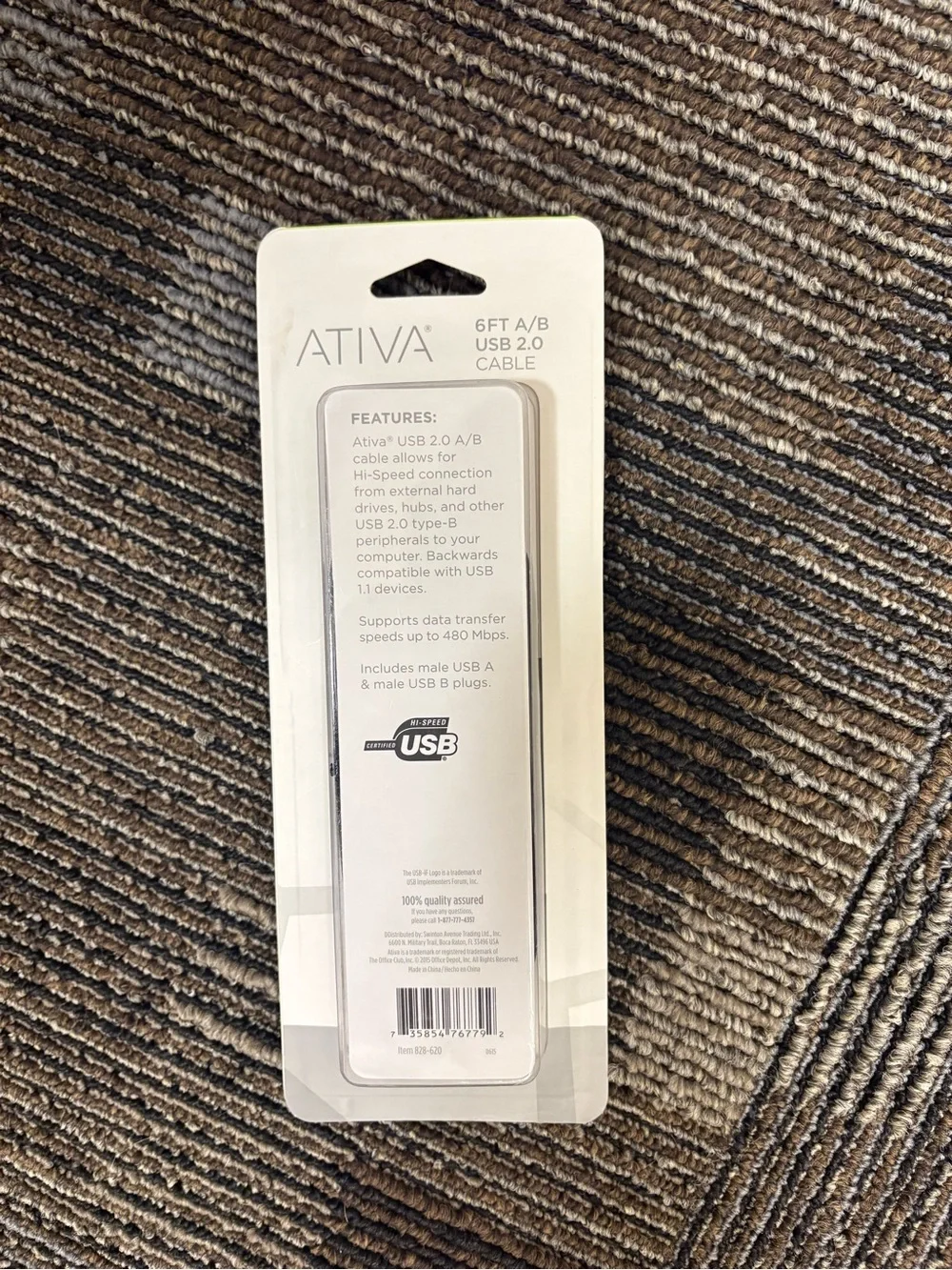 USB A to B Printer Cable - 6 ft